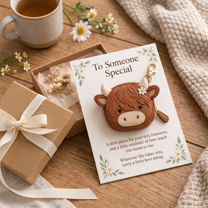 💖Little Treasures Animal Keychain Pouch & Message Card
