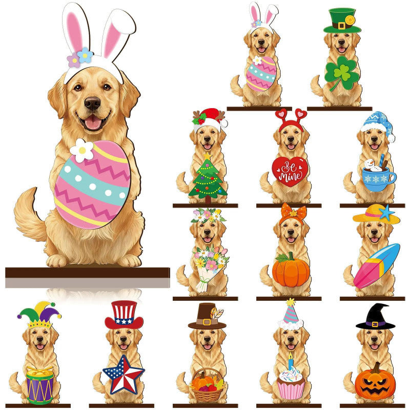 🔥 LAST DAY 49% OFF 🐾 Interchangeable Seasonal Animal Wooden Decor Set