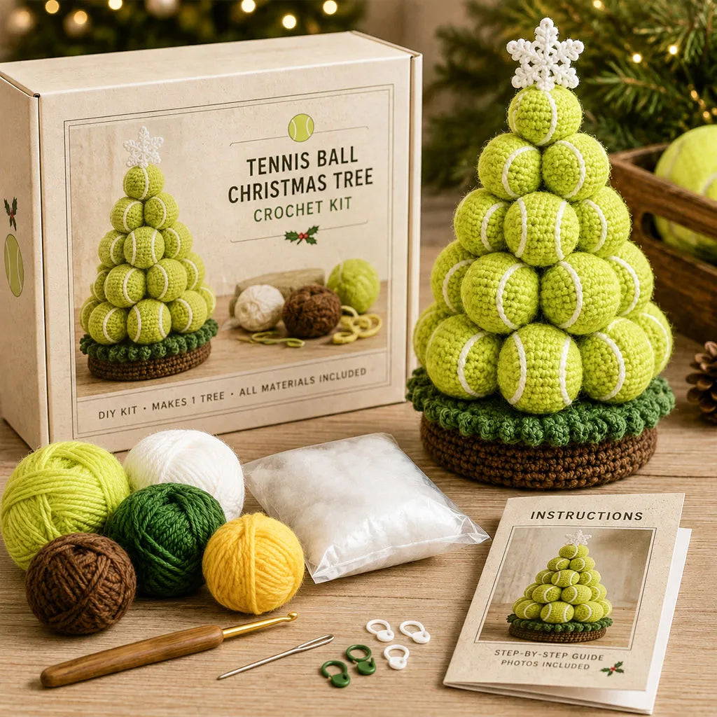 🔥LAST DAY 50% OFF - 🎄Sports Ball Christmas Tree Crochet Kit