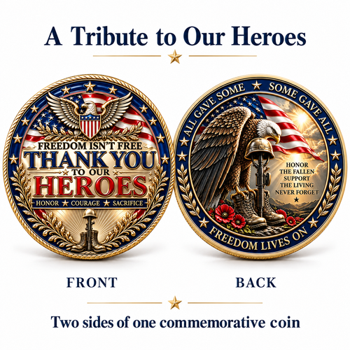Freedom Isn’t Free – Thank You to Our Heroes Double-Sided Memorial Medallion