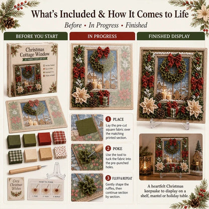 🔥HOT SALE🔥🎁 3D Christmas Fabric Poke Art Kit