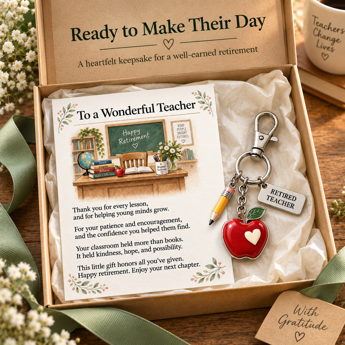 Retirement Keychain & Keepsake Card