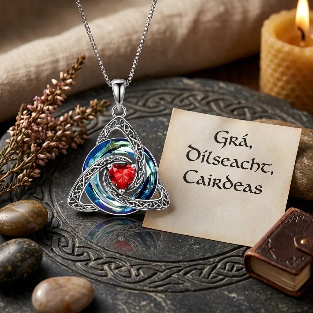 ♾️💖Birthstone Celtic Knot Necklace with cards
