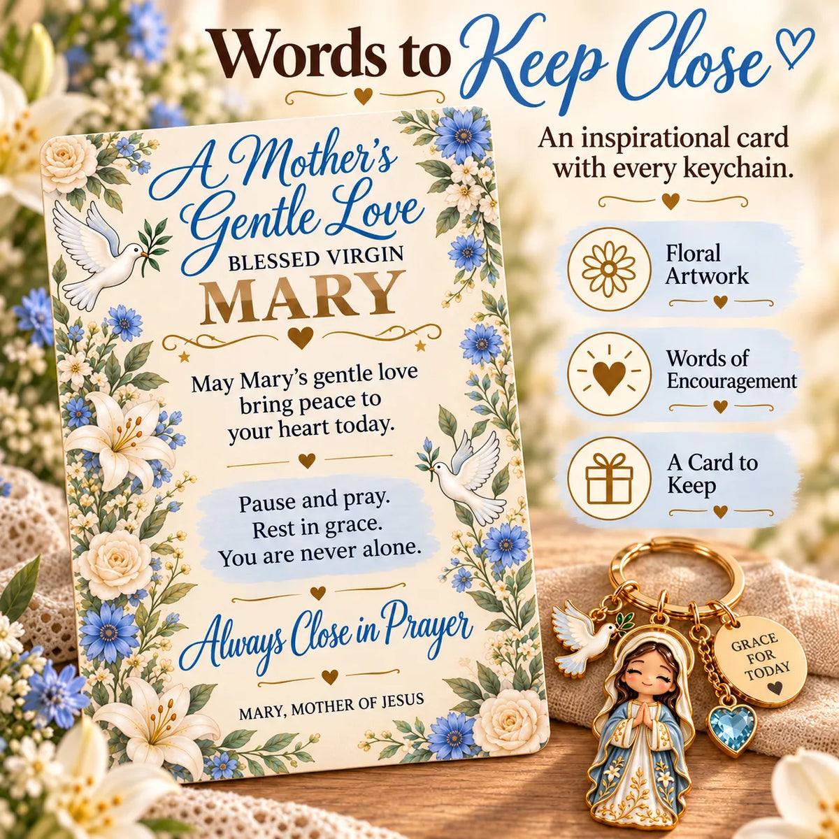 ⏳ Last Day 50% OFF – ✝️ Always With You Jesus Comfort Doll | Soft Crochet Companion with Scripture Message Card 🤍