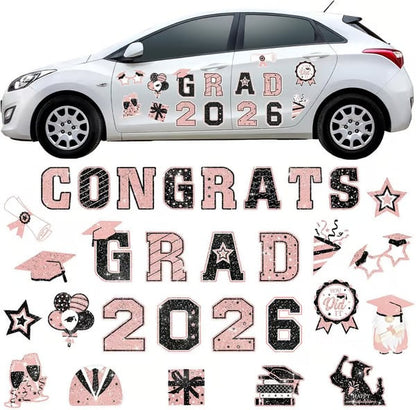 🎓 2026 Grad Car Magnets 🧲 – 30-Piece Set for Celebration Decor (Cars, Fridges & More)