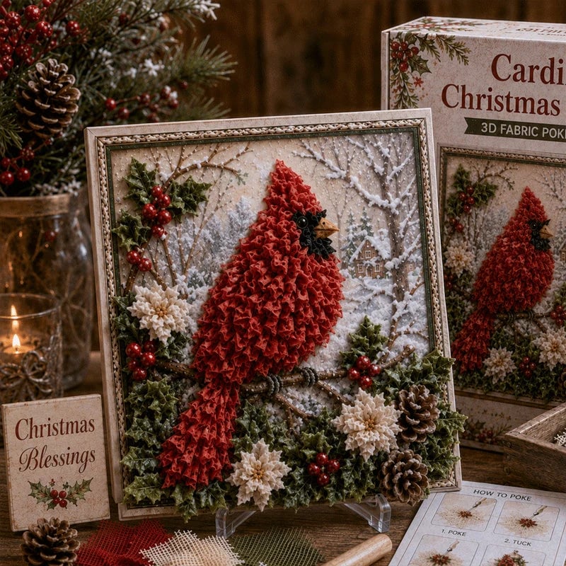 🔥HOT SALE🔥🎁 3D Christmas Fabric Poke Art Kit