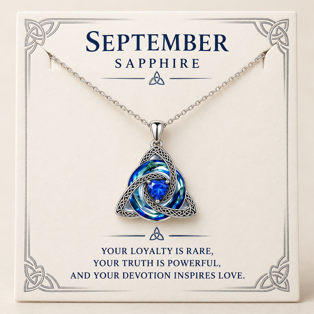 ♾️💖Birthstone Celtic Knot Necklace with cards