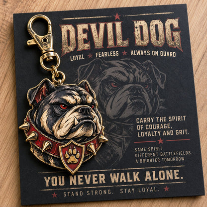 🔥LAST DAY 50% OFF - 🐶 Devil Dog Guardian Metal Keepsake Keychain With Card