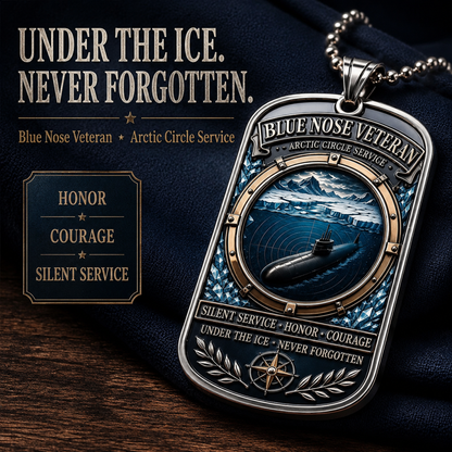 Blue Nose Veteran Dog Tag Necklace – Arctic Circle Service Submarine Tribute Pendant, Silent Service Military Keepsake Gift