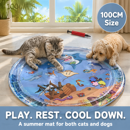 🐾 Splash & Play™ Pet Water Sensory Mat Keep Your Pet Cool, Curious, and Happily Occupied All Summer Long! 🌊🐱🐶