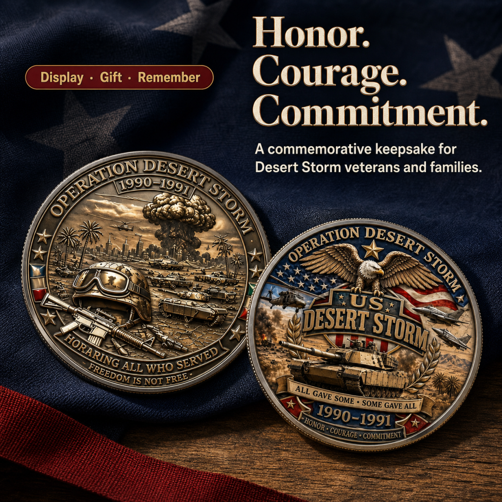 Desert Storm Veteran Commemorative Challenge Coin | 1990-1991 Gulf War Military Tribute Gift