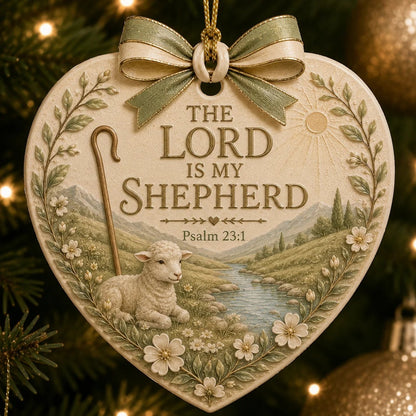 (🎁Last Day 49% OFF)✝️🎄Christian Scripture Christmas Ornament – Faith-Filled Ceramic Heart Keepsake