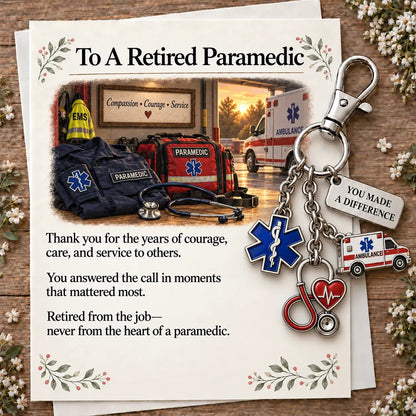 ✨ The "You Make a Difference" Retirement Appreciation Gift Set – Keychain & Greeting Card ✨