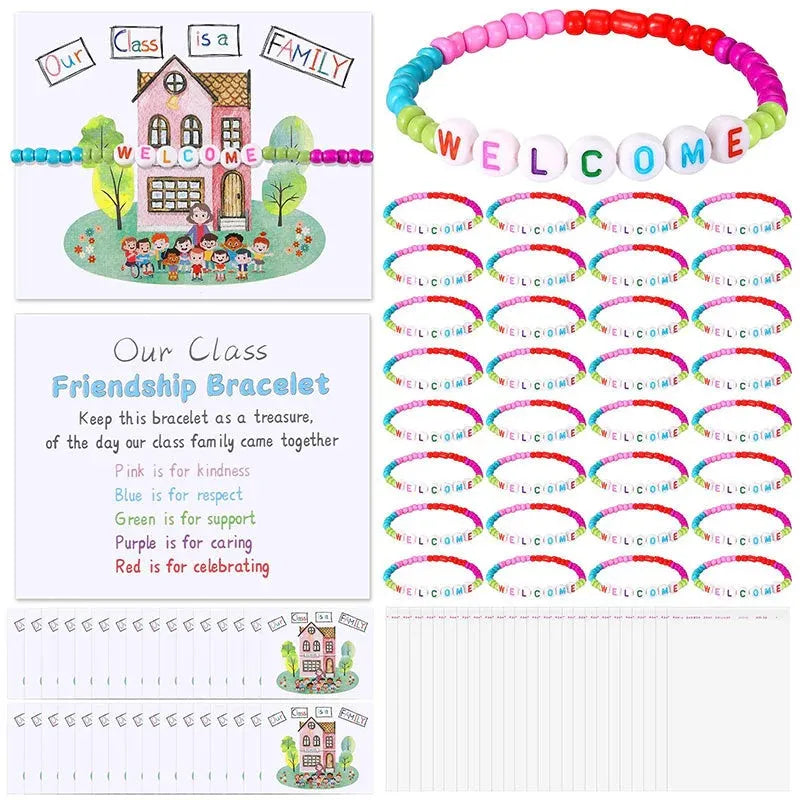 🔥Last Day 49% OFF - ✨🌈Pack of 25 Welcome BeadBracelets - StrengthenClassroom Friendship & SpreadWarm Kindness!