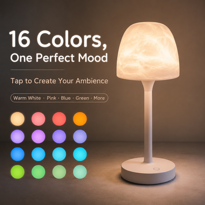 Aurora/Ocean Wave/Water Ripple Desk Lamp – 16-Color Ambient Table Lamp with Control