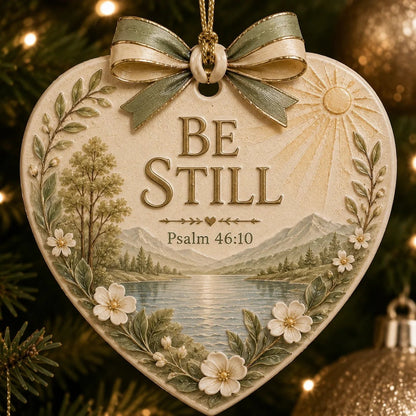 (🎁Last Day 49% OFF)✝️🎄Christian Scripture Christmas Ornament – Faith-Filled Ceramic Heart Keepsake