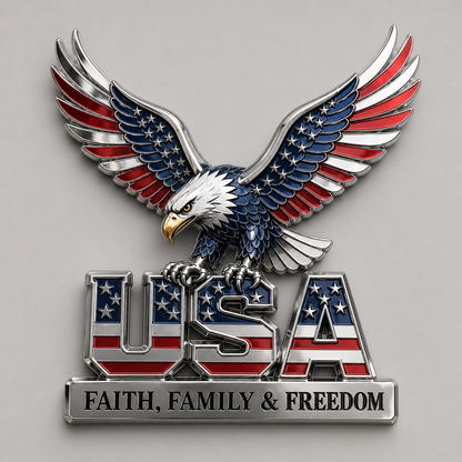 USA Faith, Family & Freedom Metal Emblem