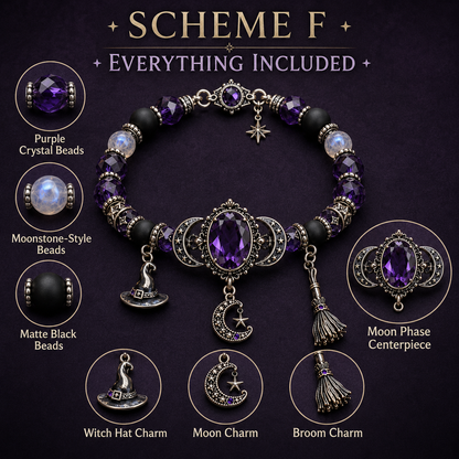 🔮 Witch’s Crystal Moon Charm Bracelet🔥🔥