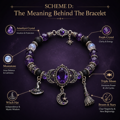 🔮 Witch’s Crystal Moon Charm Bracelet🔥🔥
