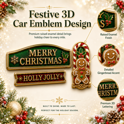 ⚡50K+ SOLD!🔥 3-Piece Christmas Car Emblem Metal Badge Set – Multiple Festive Character Styles Available