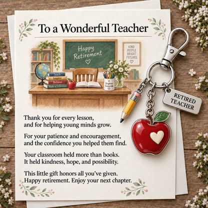 Retirement Keychain & Keepsake Card