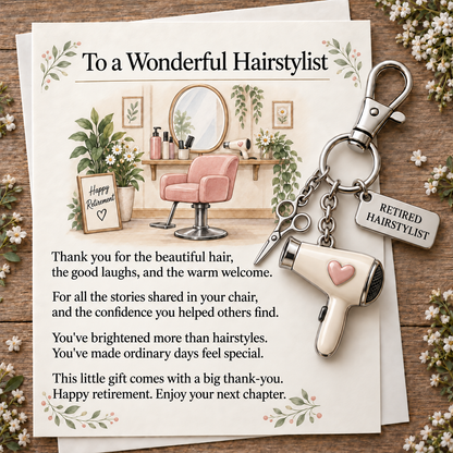Retirement Keychain & Keepsake Card