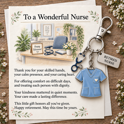 Retirement Keychain & Keepsake Card