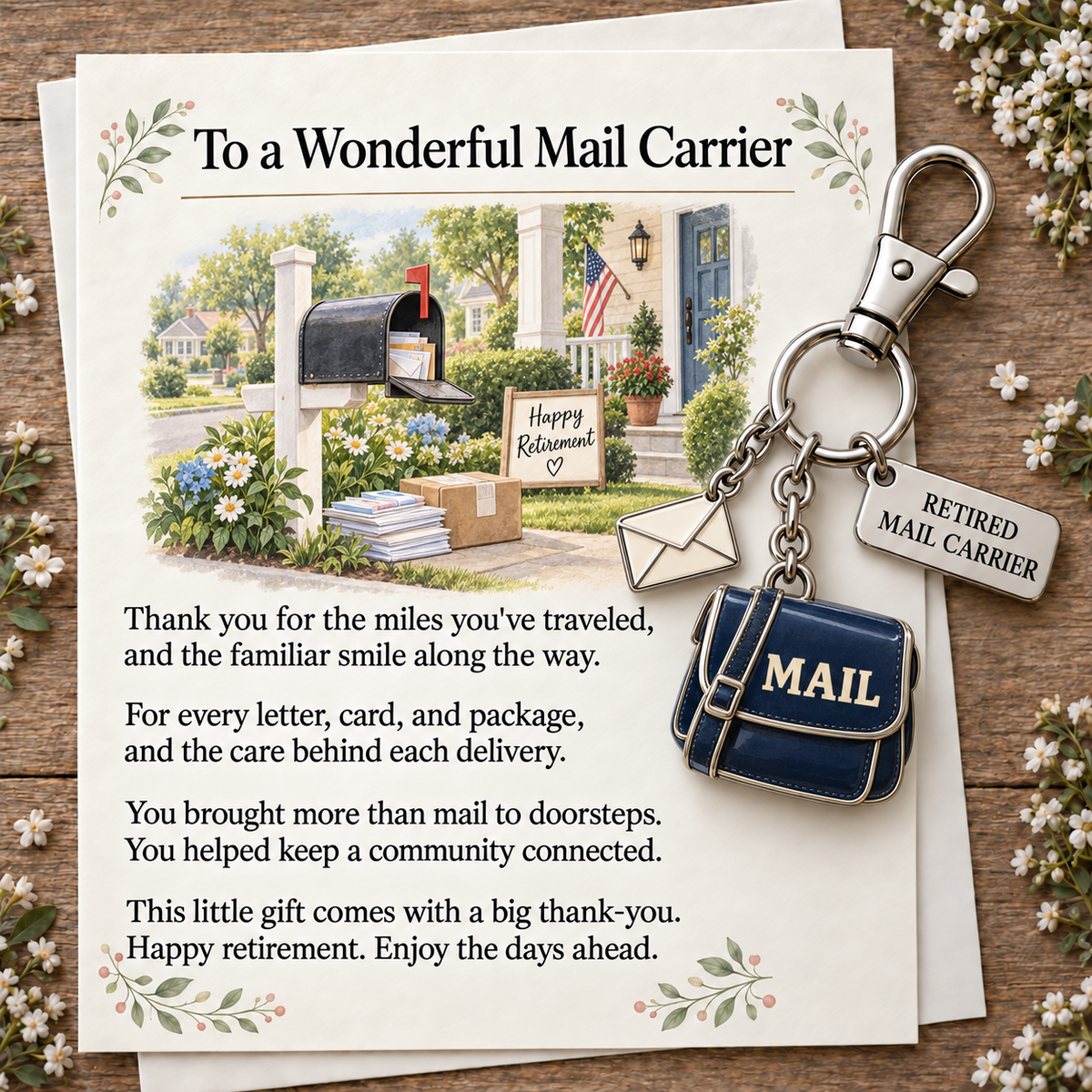 Retirement Keychain & Keepsake Card