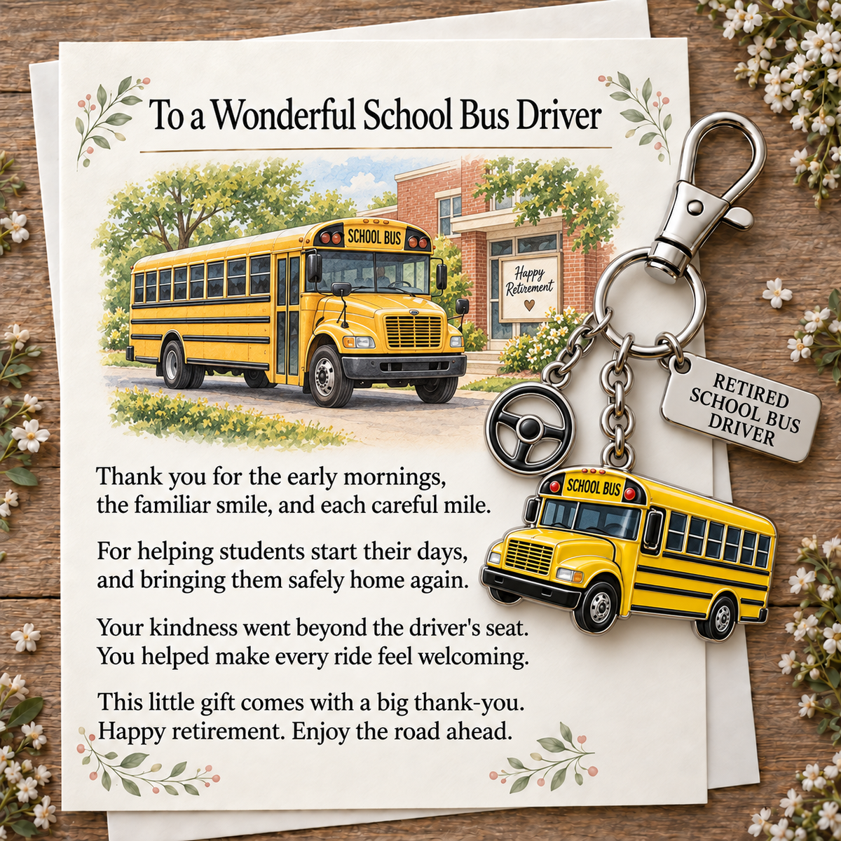 Retirement Keychain & Keepsake Card