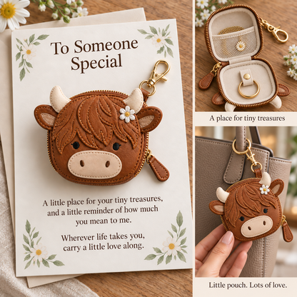 💖Little Treasures Animal Keychain Pouch & Message Card