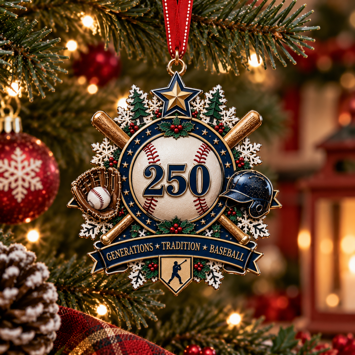 🏆 250th Anniversary Sports Heritage Christmas Ornaments – Keepsake Gifts for Sports Fans 🎄