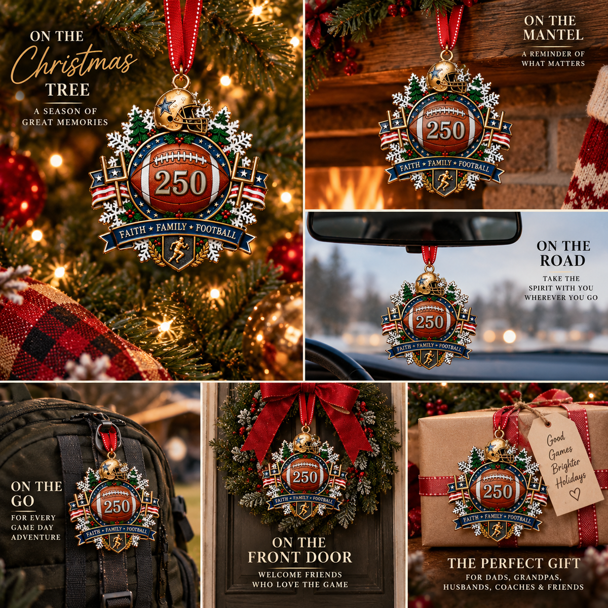 🏆 250th Anniversary Sports Heritage Christmas Ornaments – Keepsake Gifts for Sports Fans 🎄