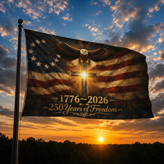 🇺🇸 Limited Edition: "250 Years of Freedom" Faith & Patriotism Flag | 1776-2026 Commemorative (3x5 FT) 🦅✝️