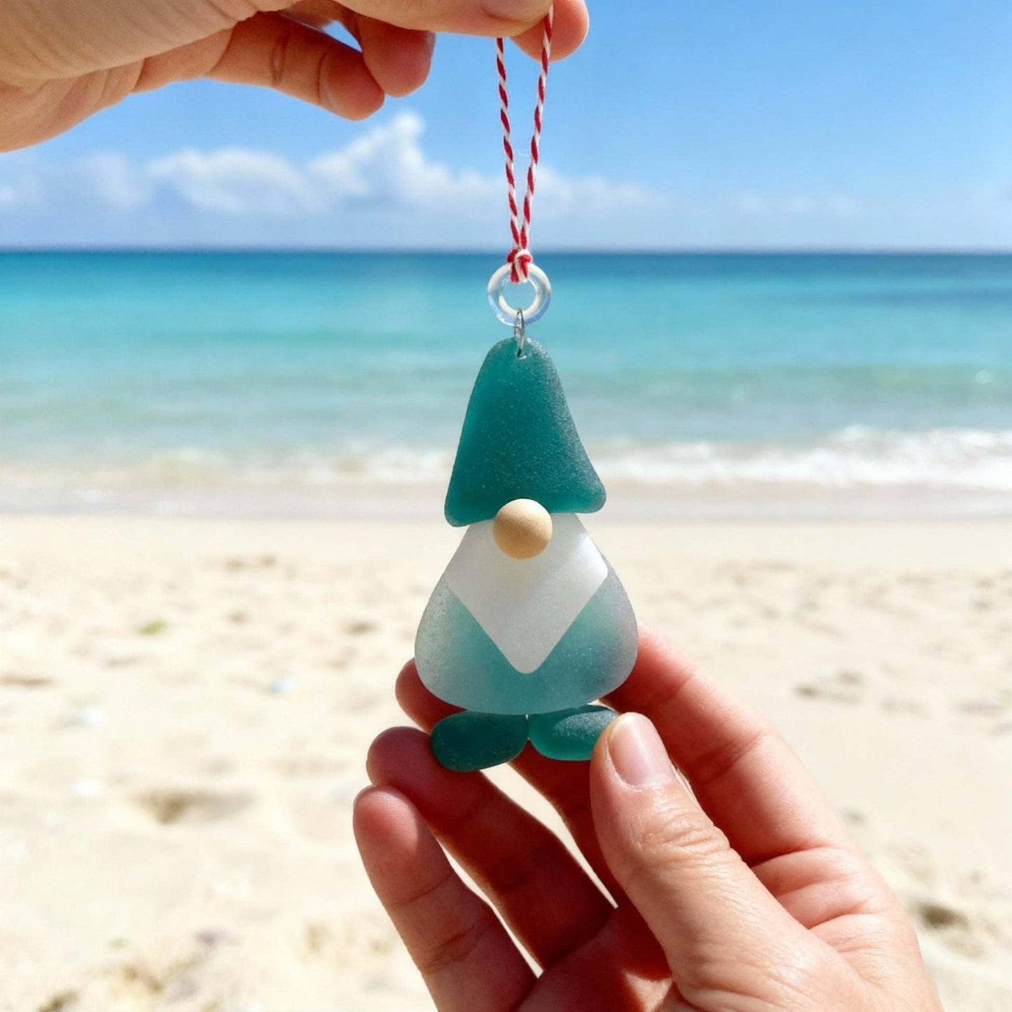 🌊Handmade Sea Glass Christmas Ornament