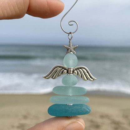 🌊Handmade Sea Glass Christmas Ornament