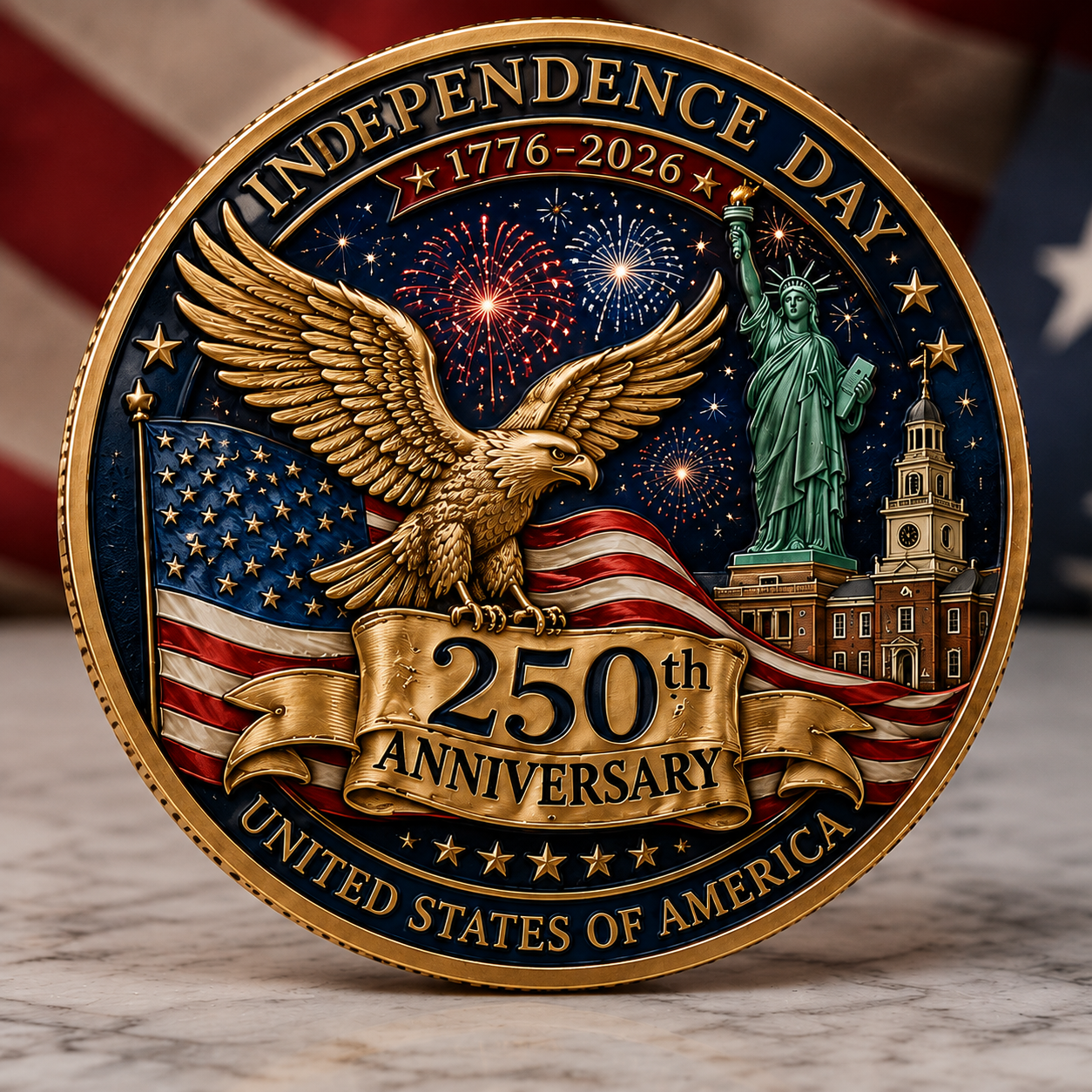 250th Anniversary Independence Day Commemorative Coin – 1776-2026