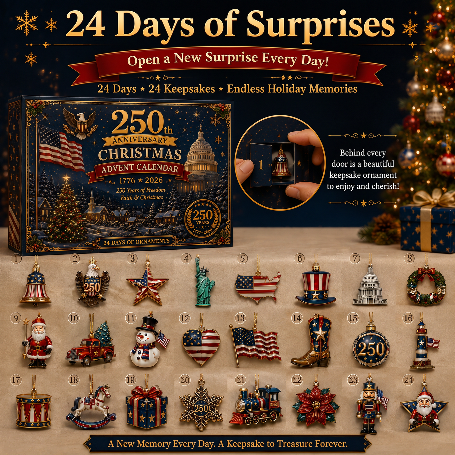 🎄🇺🇸 250th Anniversary Christmas Advent Calendar - ✈Buy 2 Free Shipping