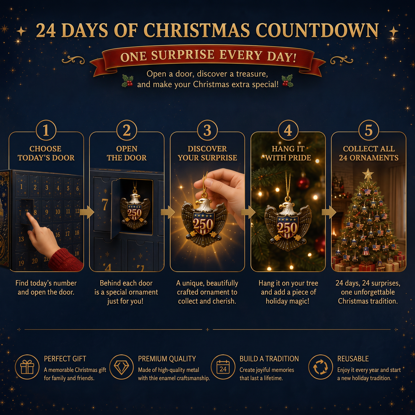 🎄🇺🇸 250th Anniversary Christmas Advent Calendar - ✈Buy 2 Free Shipping