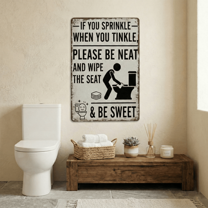 ✨HOT SALE 49% OFF📱🚫Humorous Bathroom Wooden Wall Sign🚽💩