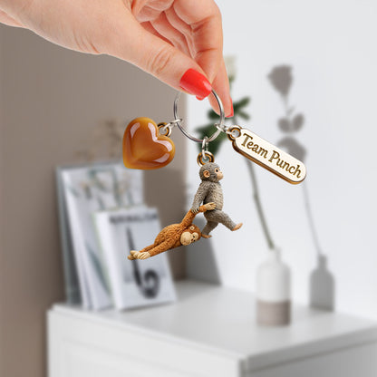 Team Punch - Monkey Lover Keychain With Charms