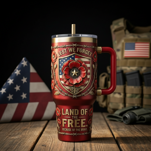 The "Lest We Forget" Patriotic Premium Tumbler - Land of the Free