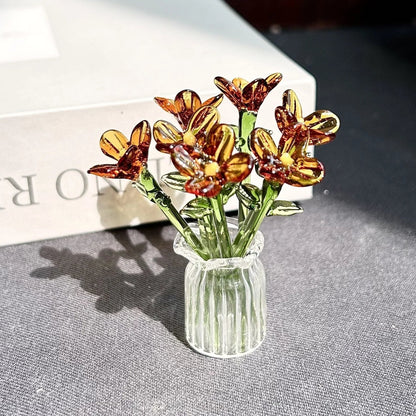 🌸2026 Mother's Day Gifts 49% Off--🎁Mini Glass Flower Ornament Crafts Artificial Flower Floral Figurine
