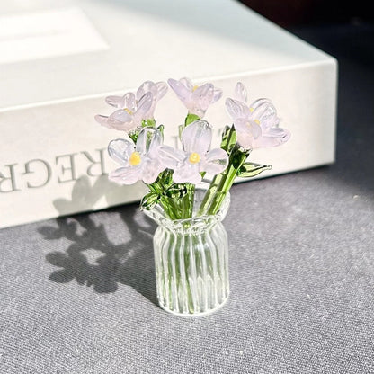 🌸2026 Mother's Day Gifts 49% Off--🎁Mini Glass Flower Ornament Crafts Artificial Flower Floral Figurine