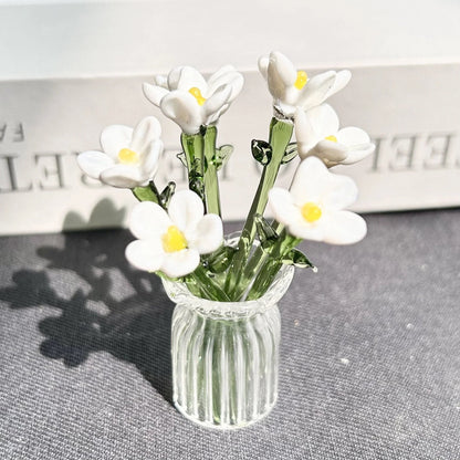 🌸2026 Mother's Day Gifts 49% Off--🎁Mini Glass Flower Ornament Crafts Artificial Flower Floral Figurine