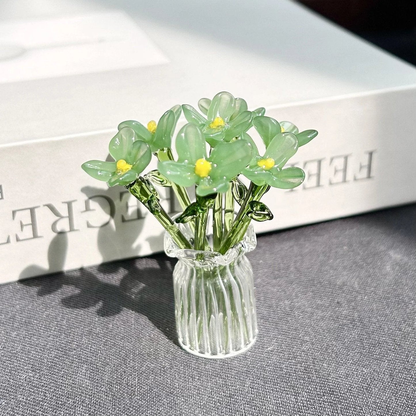 🌸2026 Mother's Day Gifts 49% Off--🎁Mini Glass Flower Ornament Crafts Artificial Flower Floral Figurine