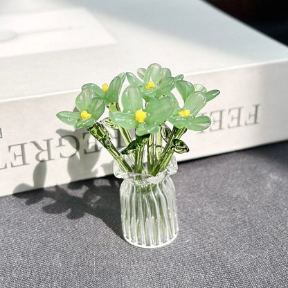 🌸2026 Mother's Day Gifts 49% Off--🎁Mini Glass Flower Ornament Crafts Artificial Flower Floral Figurine