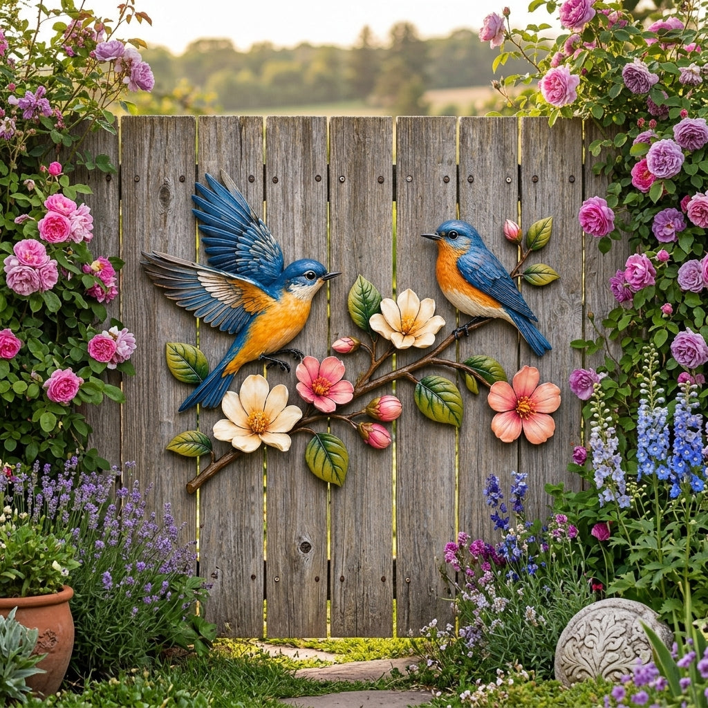 Hummingbird Bloom Metal Wall Art