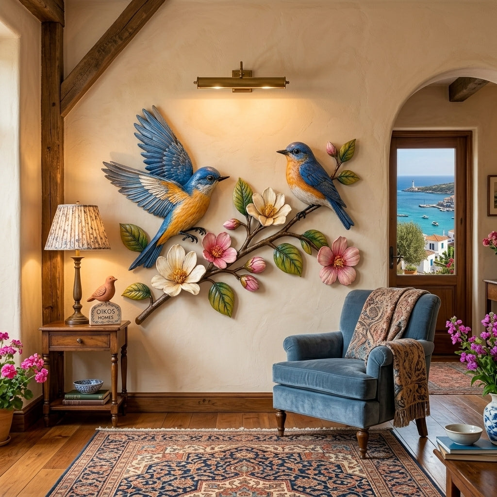 Hummingbird Bloom Metal Wall Art