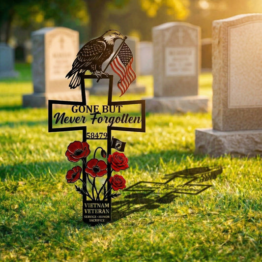 🇺🇸 Last Day Promo: 49% OFF ✝️ Vietnam Veteran Memorial Grave Marker Cross