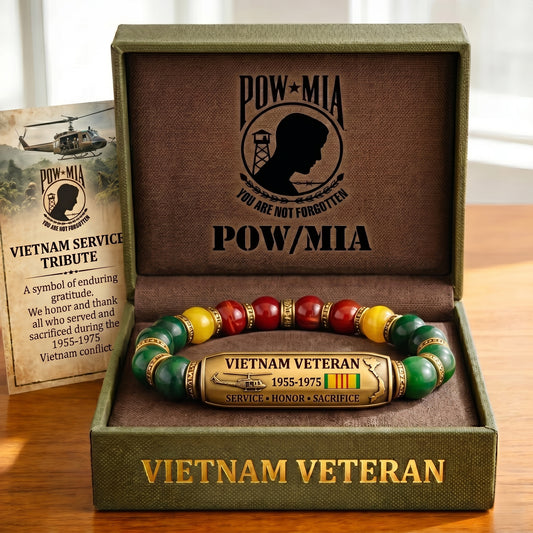 🏆Last Day Promo: 49% OFF 🎖️-Vietnam Veteran Tribute Beaded Bracelet with Giftbox